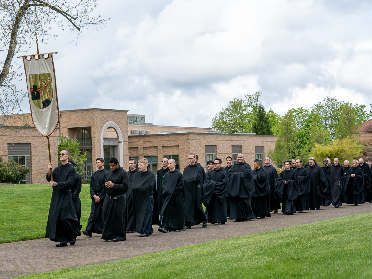 Monks processing.