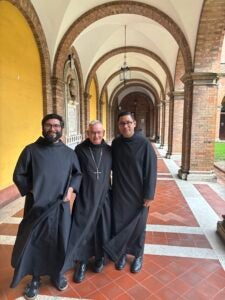 Fr Israel Sanchez, OSB; Abbot Jeremy Driscoll, OSB; Fr. Ephrem Martinez, OSB at Sant'Anselmo, Rome, 2024.