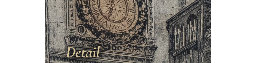 Closeup detail of La Grosse Horloge, Rouen