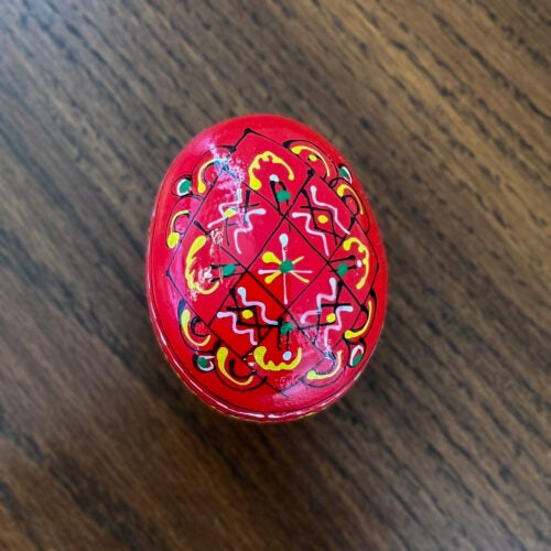 Painted Red Egg