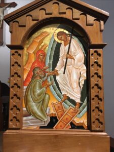 Resurrection icon written by Br. Claude Lane, OSB.