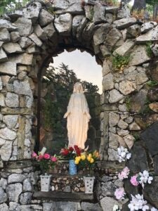 Mary grotto at Mount Angel Abbey.