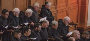 Benedictine monks of Mount Angel pray the Divine Office.