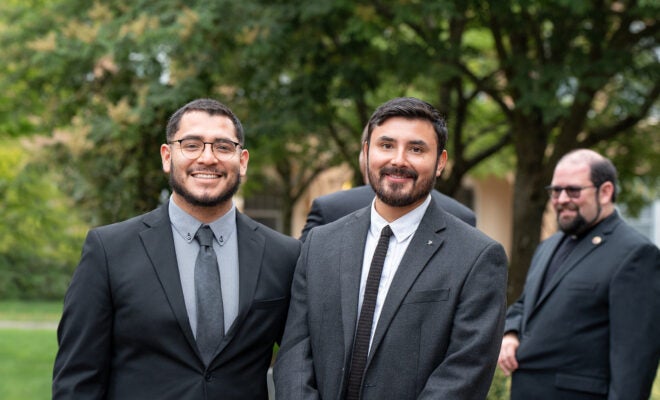 Seminarians in the discipleship stage at Mount Angel Seminary form community centered on Christ.