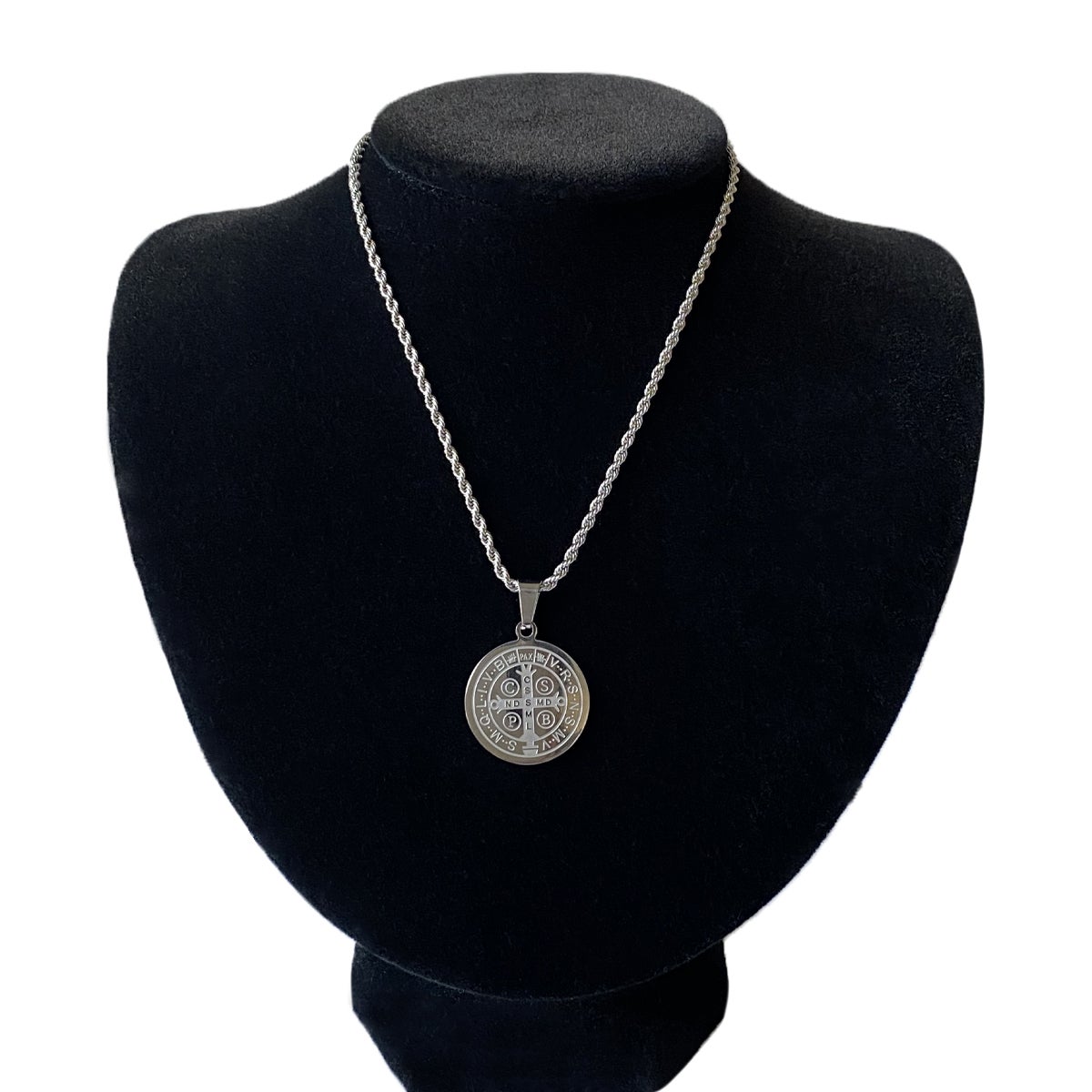 St. Benedict Engraved Medal Necklace - Mount Angel Abbey