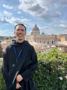 Fr John Paul with a view from our dormitory in Rome 2024