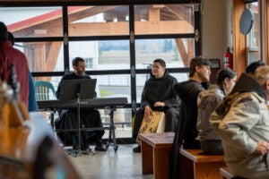 Fr. Teresio and Br. Charles performing at the Brewery