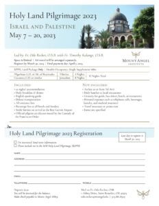 Holy Land Pilgrimage 2023 itinerary