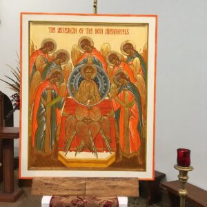 Icon of the archangels in the sanctuary on the Solemnity of Saints Michael, Gabriel and Raphael