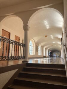Monastery cloister hallway