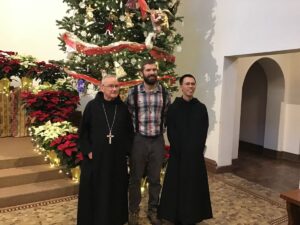 John "Joseph" with Abbot Jeremy in the Abbey sanctuary after making his oblation