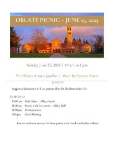 Oblate Picnic June 25, 2023