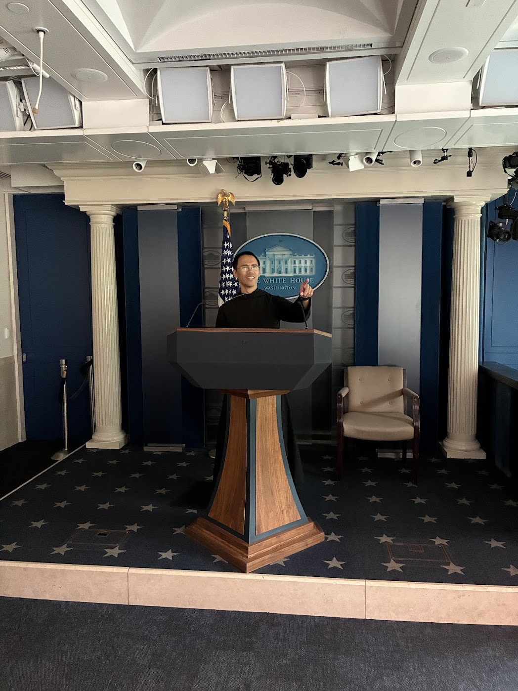 Press conference podium