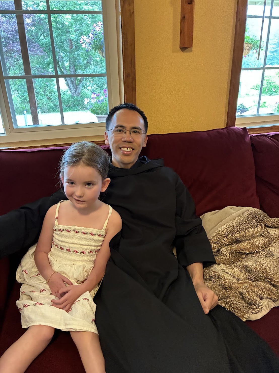 At the Defilippis home with their granddaughter, Ava.