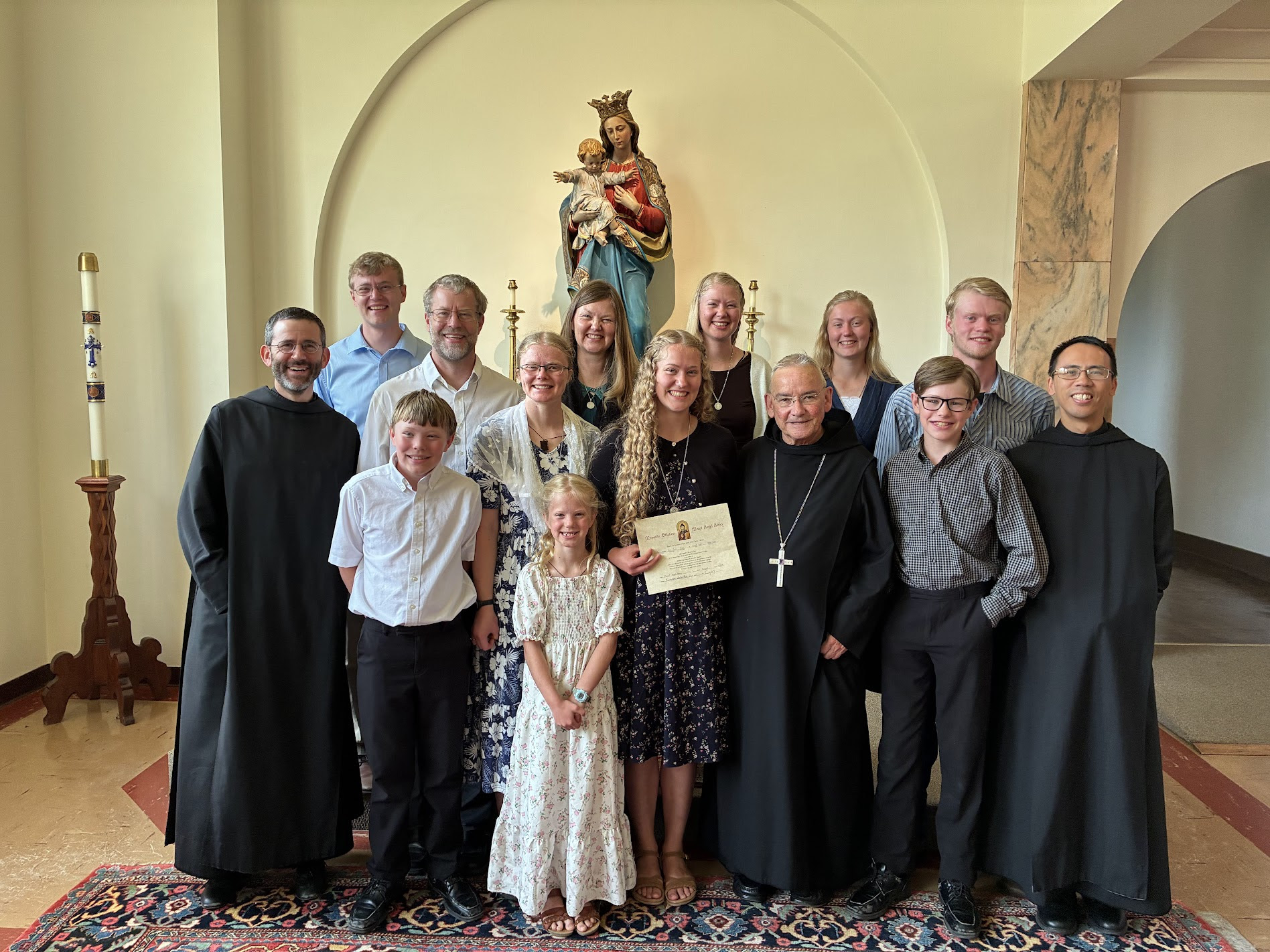 Treis family with monks