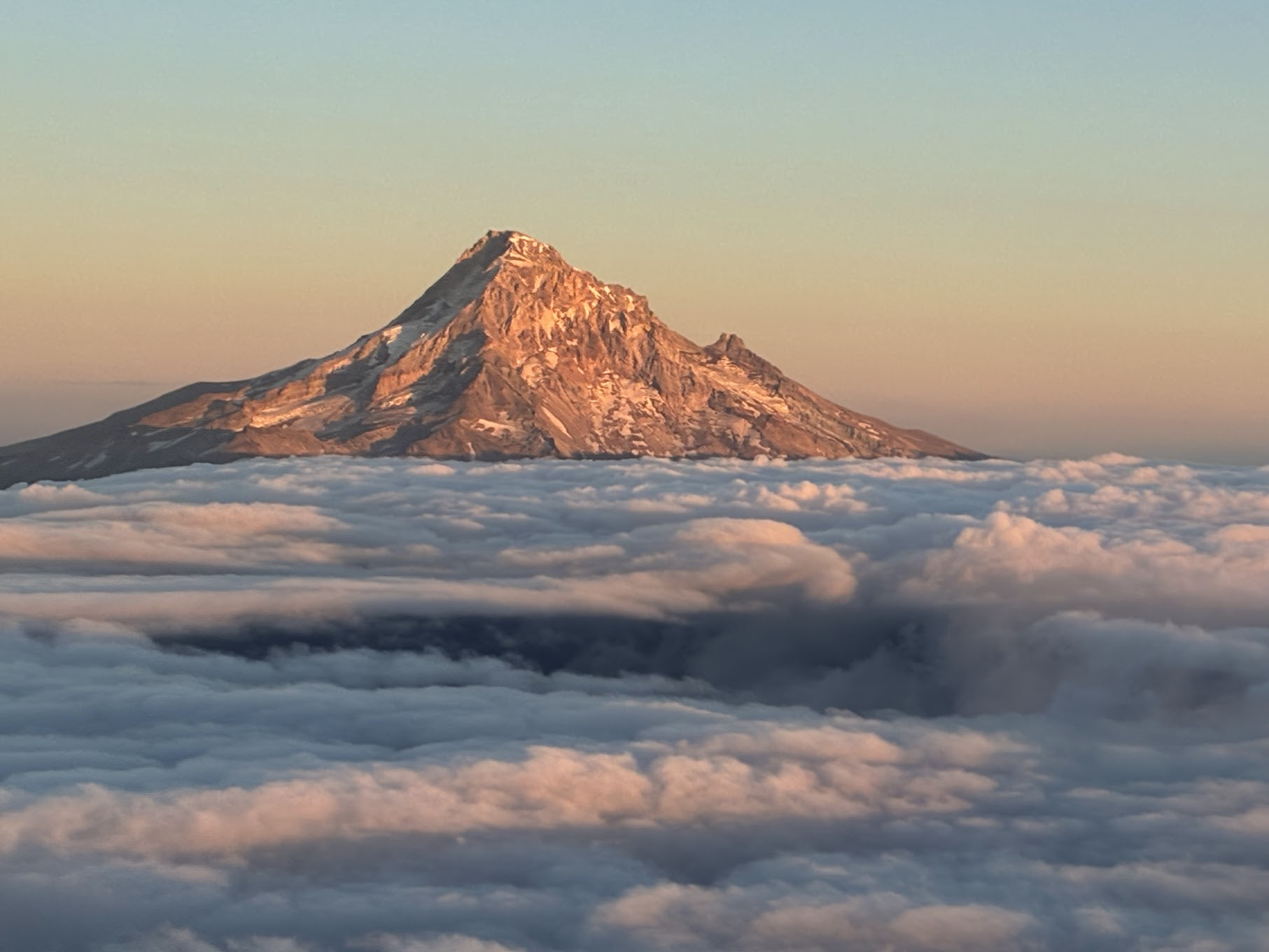 Mount Hood from airplane