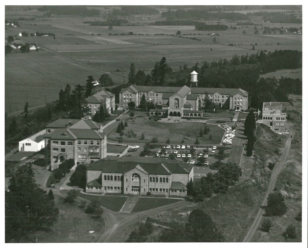 Mount Angel Abbey campus prior to bell tower
