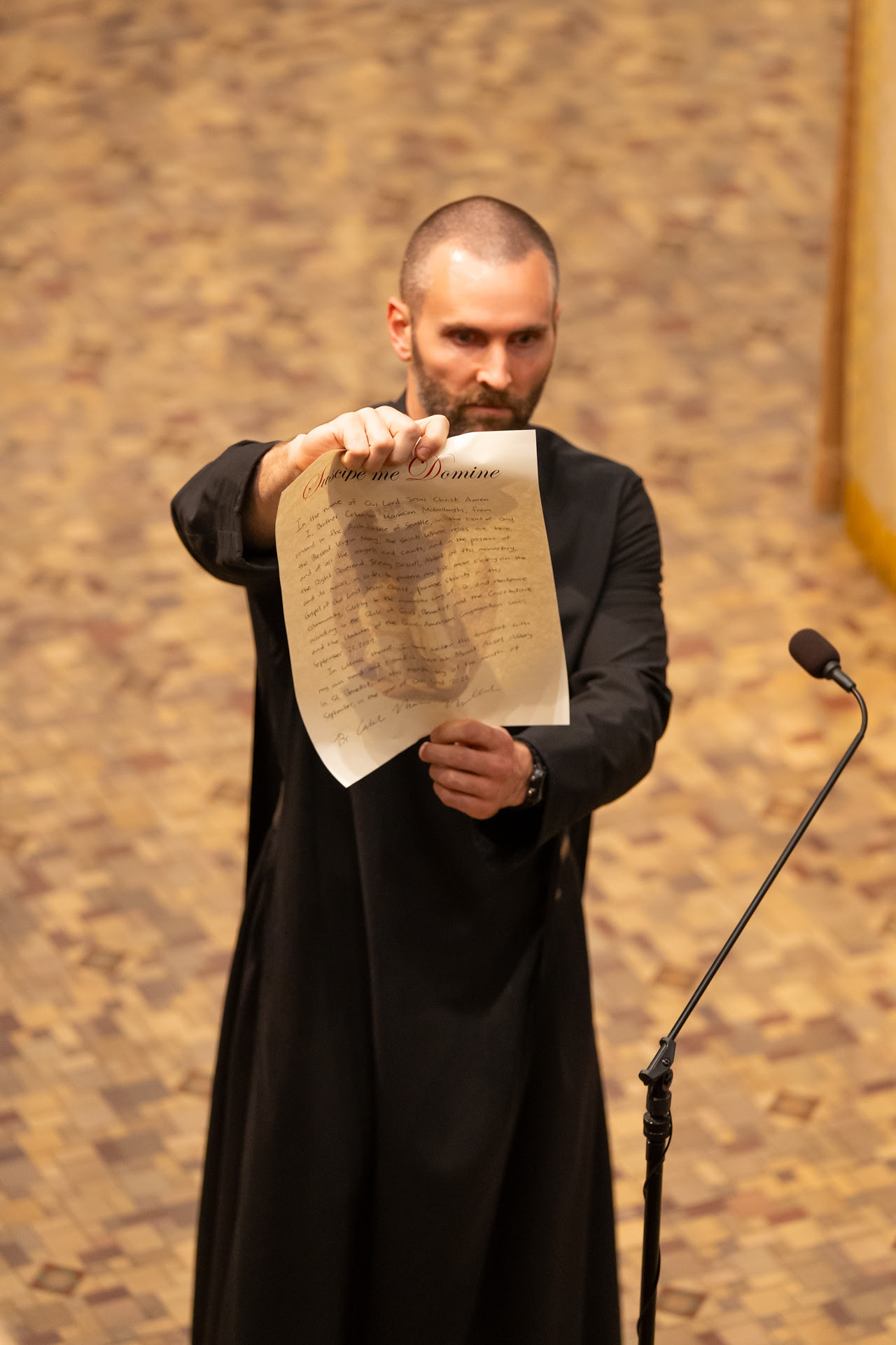 Br. Columba Marmion reading his profession