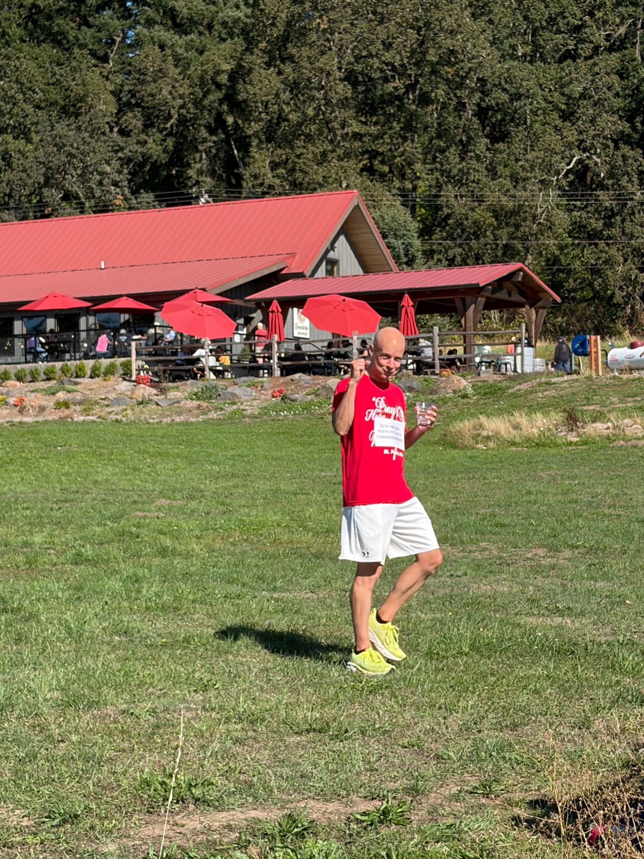 Fr. Michael winning 5K