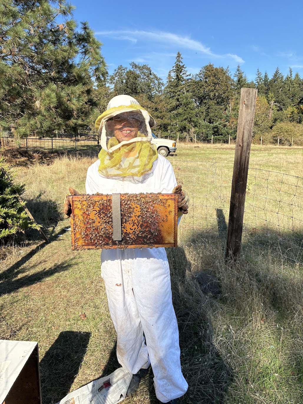 Fr. John Paul with bees