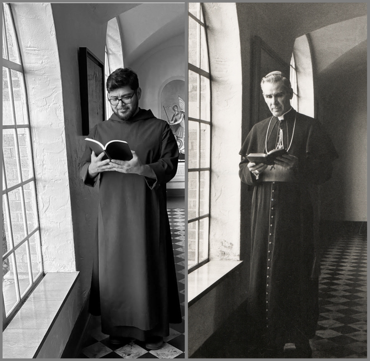 Fr. Israel and Fulton Sheen side by side