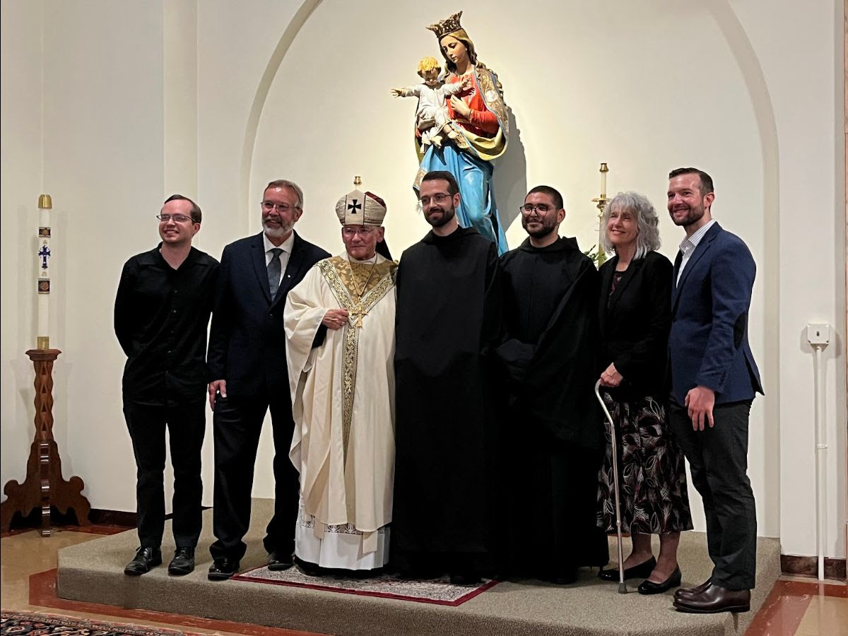 Br. Jonah with Abbot, family, and friends