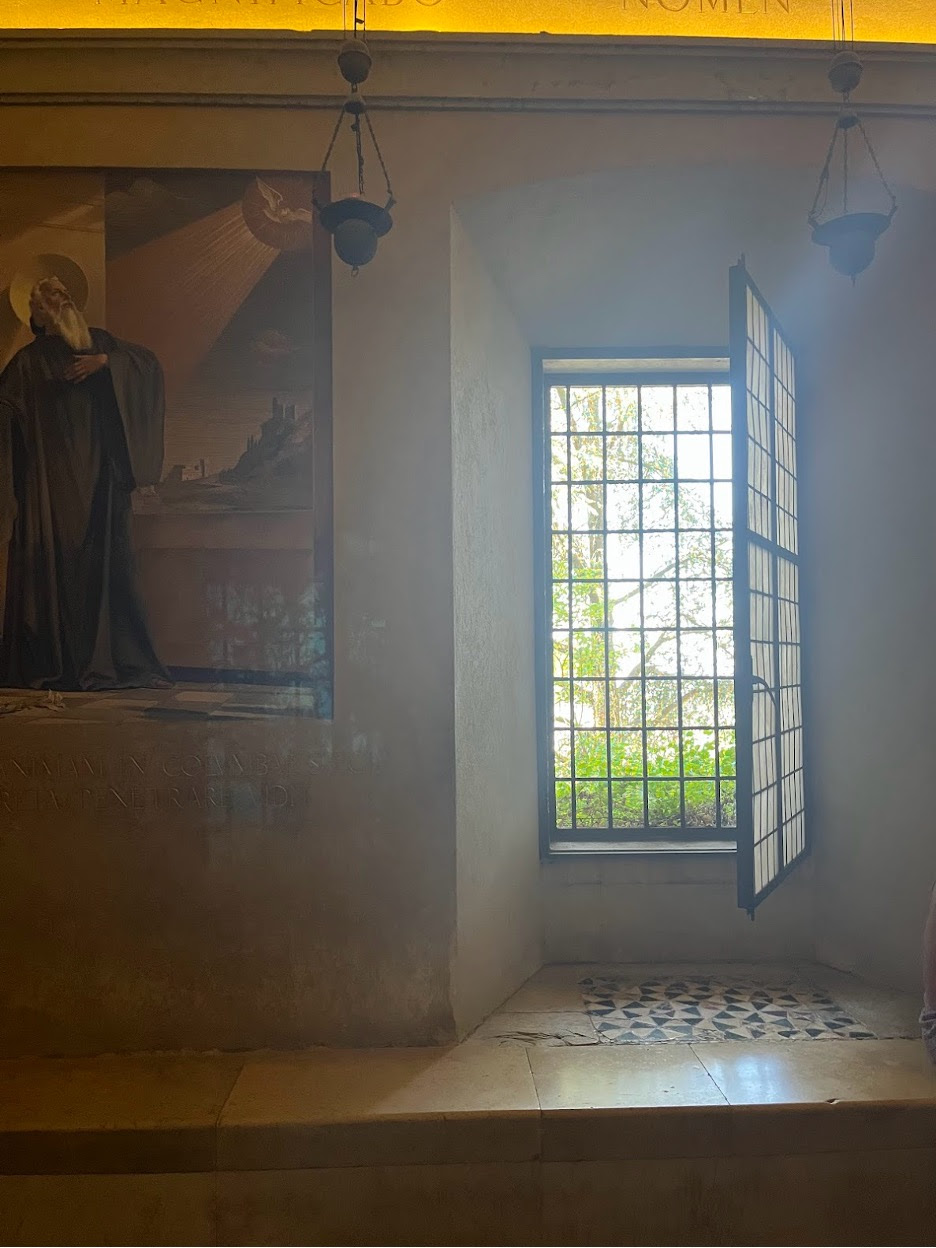 Window in the cell of St. Benedict at Monte Cassino.